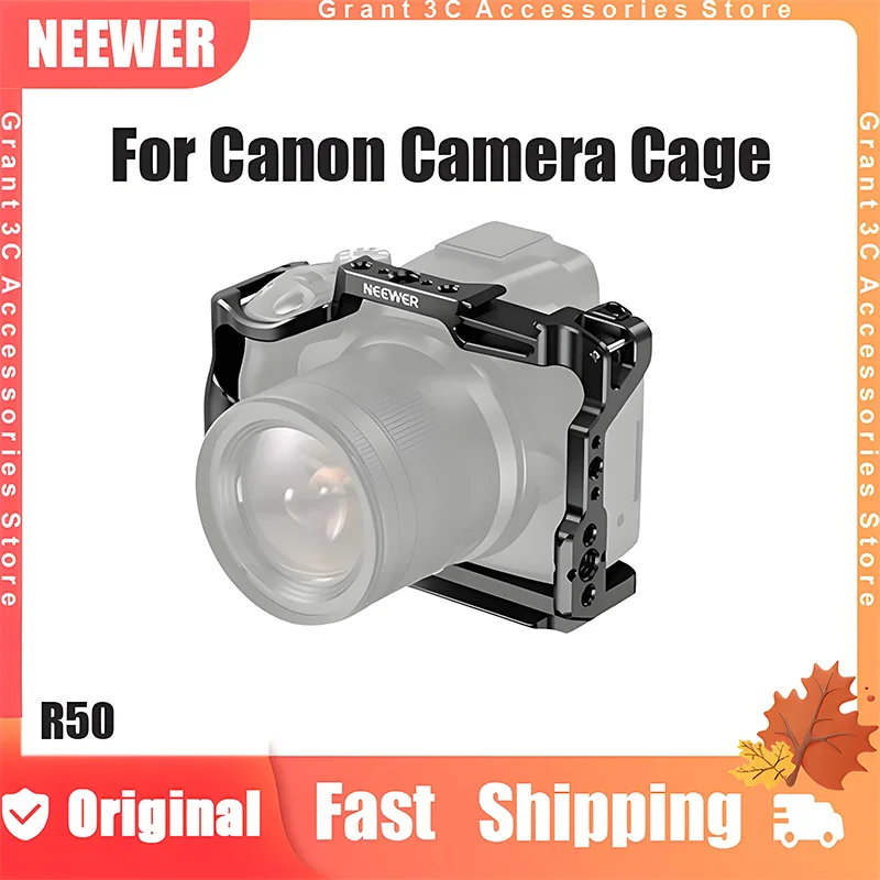 neewer-r50-カメラケージカスタム-canon-eos-r50-保護フレーム拡張-dji-スタビライザー-nato-レール-1-4-3-8-arri-穴リグ付き