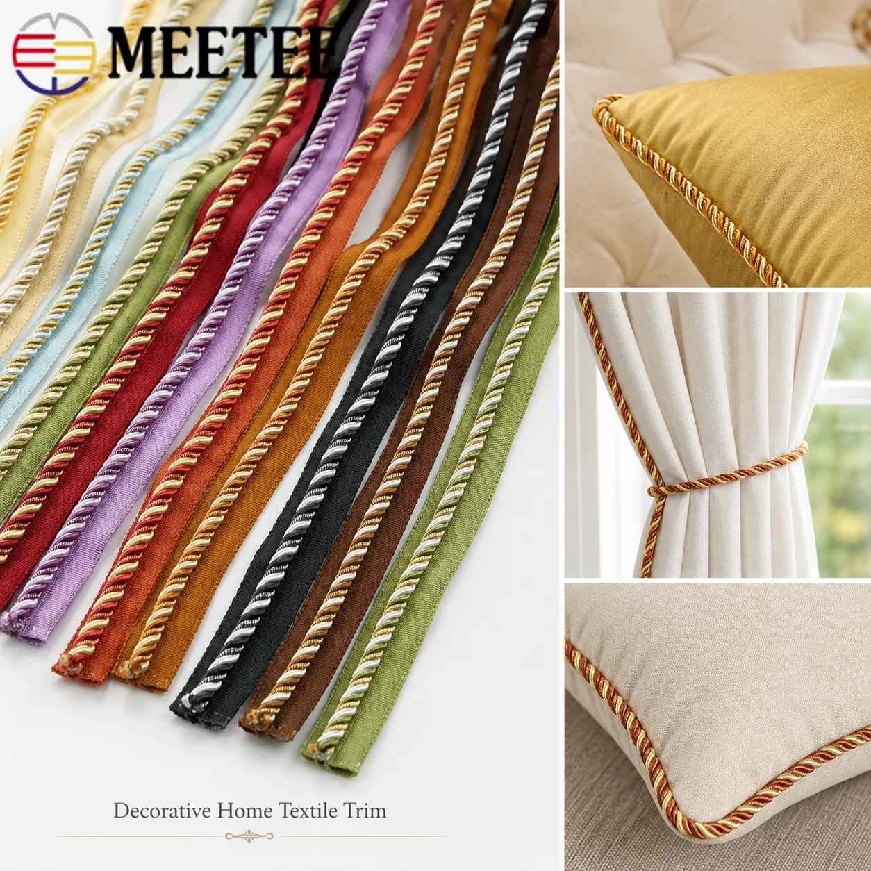 6/12M 6Mm Braided Piping Cord  - Home.Textiles Cushion ulasan dan harga