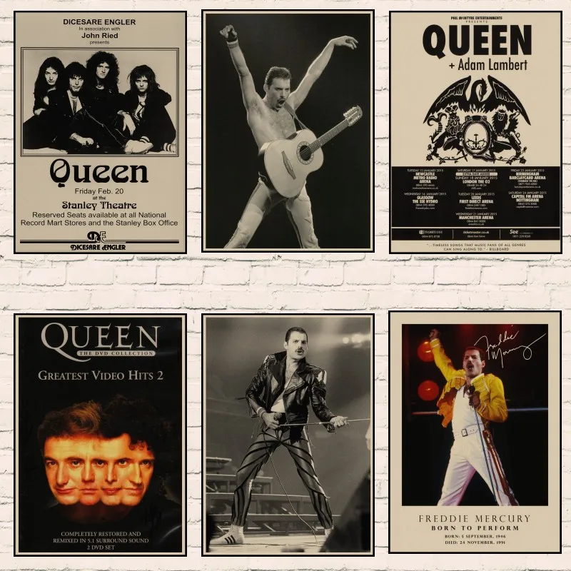 Queen Retro Poster Retro Kraft Paper Bar Cafe Home Decor Painting Wall Sticker A11