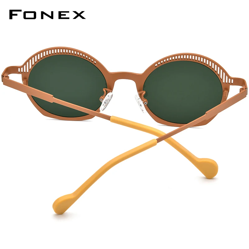 FONEX Titanium Sunglasses For Women Trendy Brand Design Men Sun Glasses High-end Japanese Oval Shades 85926T