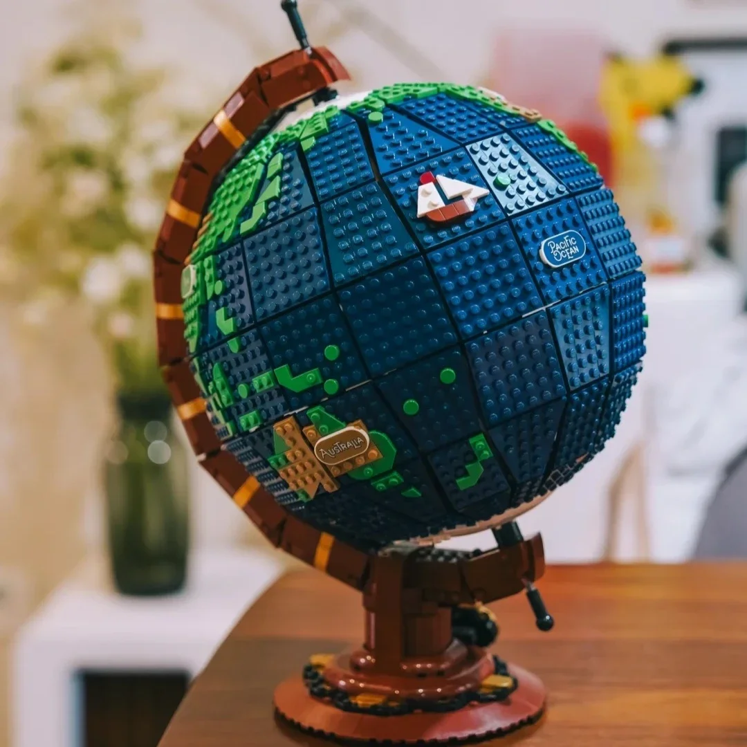 Heißes Spielzeug Neue Ideen Globus Karte Modell Bausteine Ziegel Technische MOC Ziegel Hohe