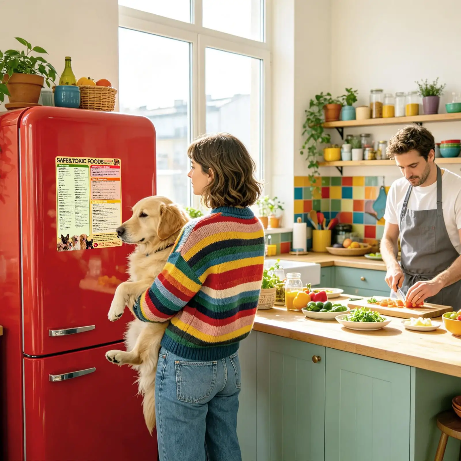 Pet Meal Prep Prompt Refrigerator Sticker Food Safety Guide Magnet Durable Adhesive Fridge Ornament For  Pet Feeding Arrangement