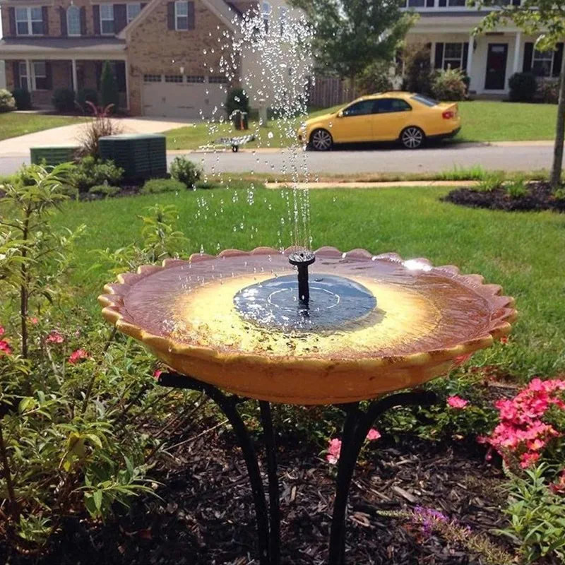 Solar Fountain Outdoor Pool Floating Seven Colorful Lights Garden Bird Bath Decorative Pump Garden Water Spray Garden