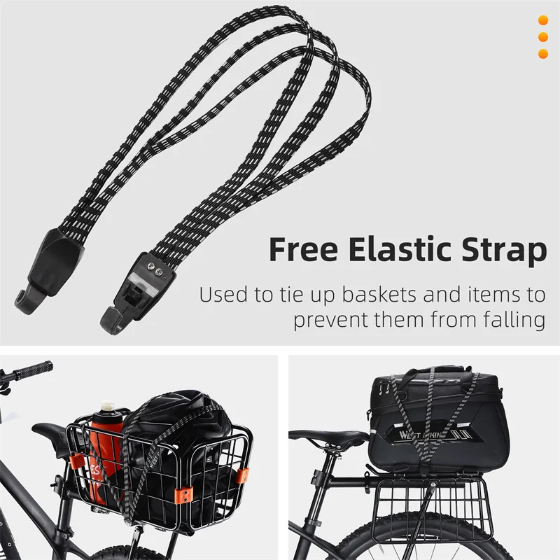 WEST BIKING Multifunctional Bike Rack Rear Cargo Adjustable Luggage Carrier Alloy Shelf Cycling Racks Trunk MTB Bicycle Basket