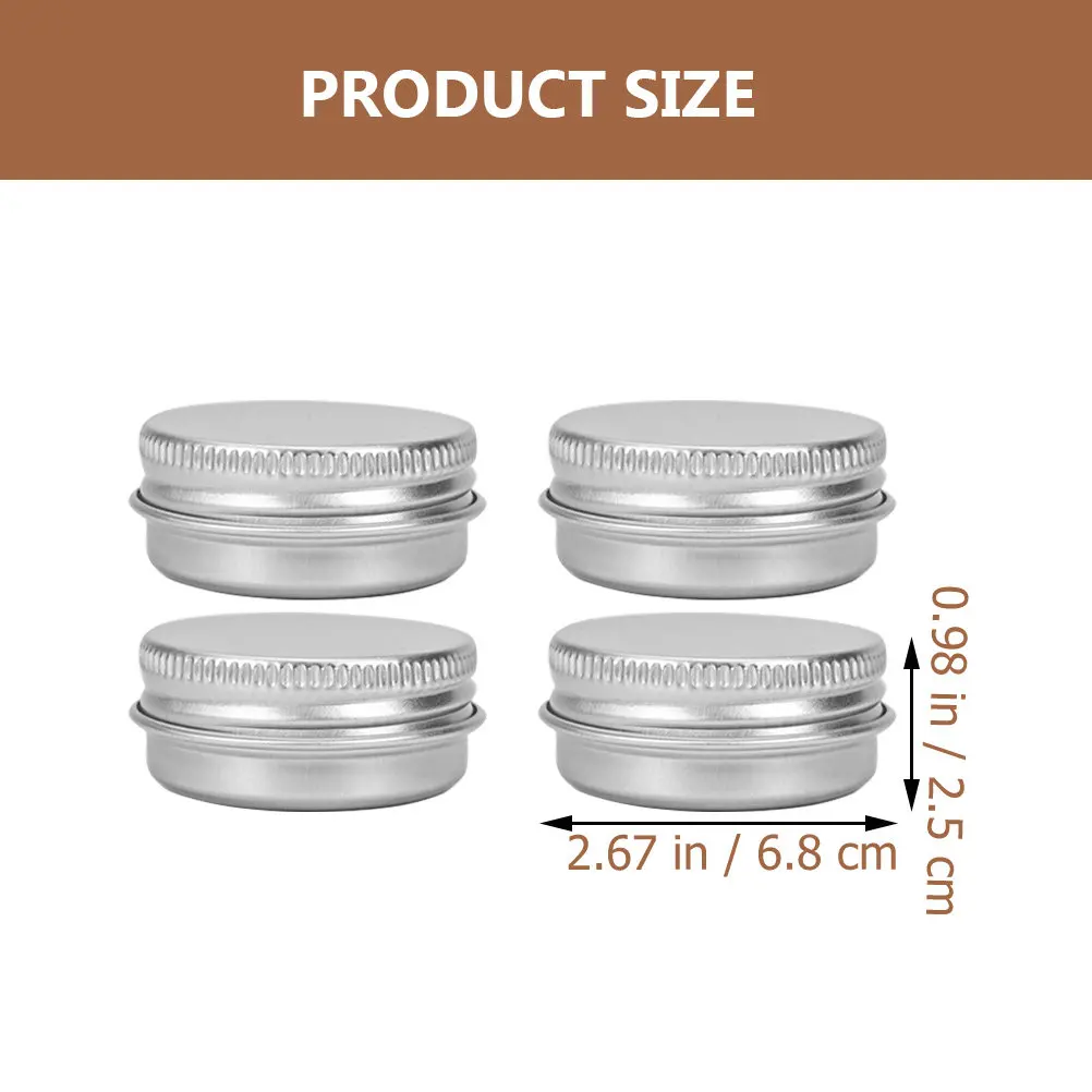 20Pcs Aluminum Storage Boxes Screw-Thread Cream Paste Containers Leak-Proof Travel Cream Jar Makeup Tin