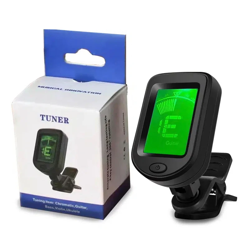 Clip On Tuner Digital Electronic Tuner for Guitar Acoustics Bass Ukulele Violin Tuner Stringed Instrument Accessories