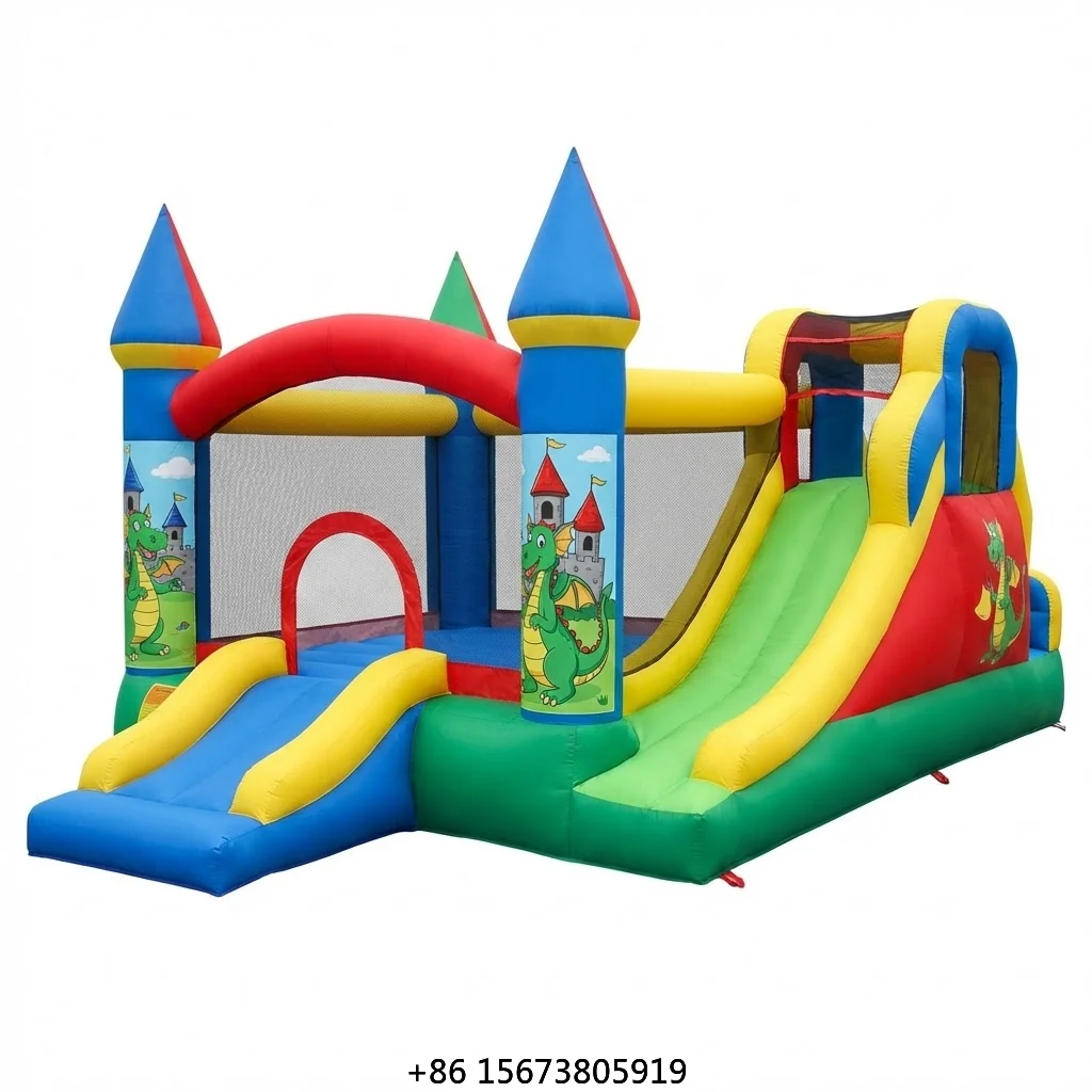 Outdoor Inflatable Castle Playground Bouncy Castle Bounce House Slide Combo Kids Backyard Party Fun Commercial Grade Rental
