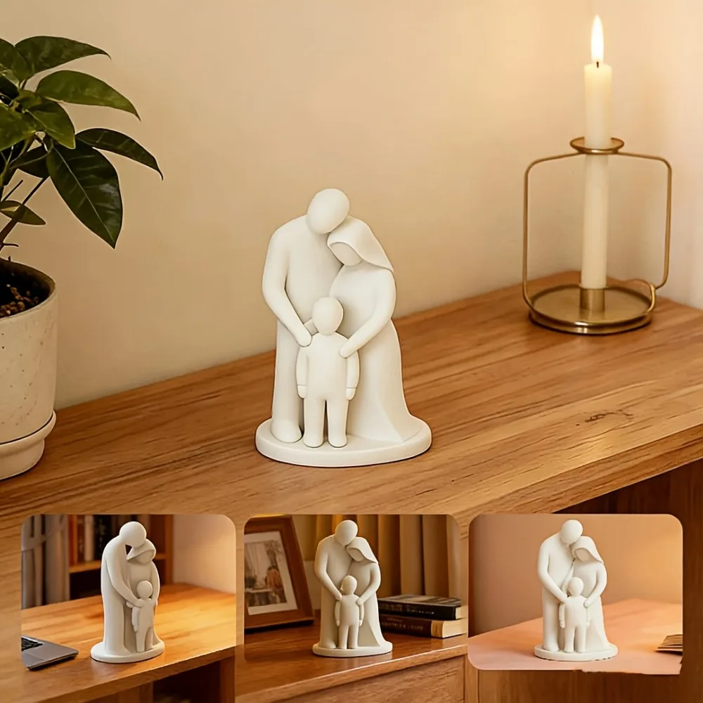 Parent Child Ornament Family's Cuddling Ornament Where Parents Embrace Their Children Placed Home Best Holiday Gift Anniversary