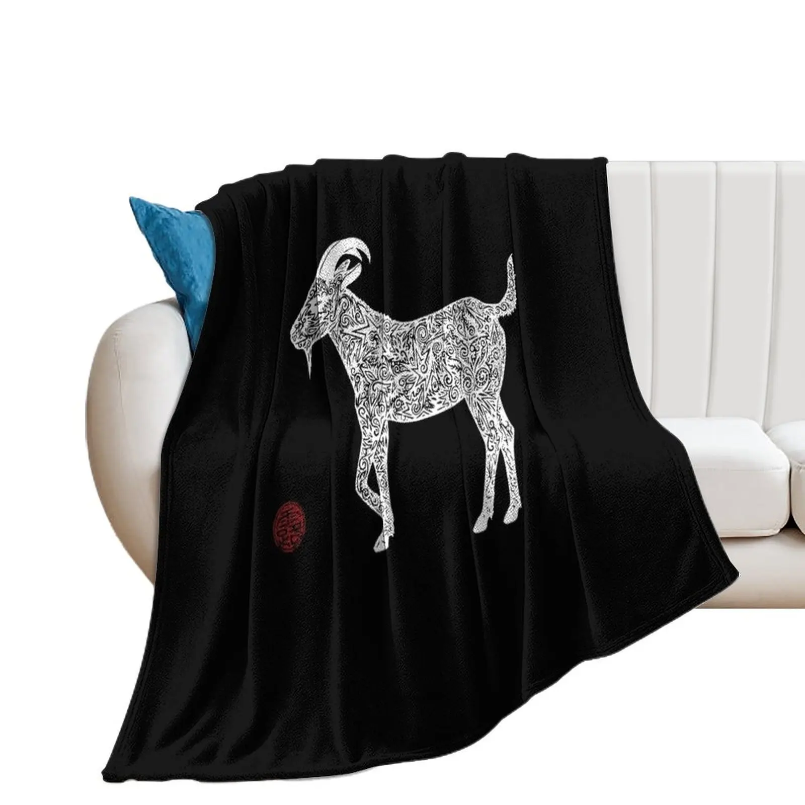 

White Goat Throw Blanket Beach Thermal Weighted Giant Sofa Blankets