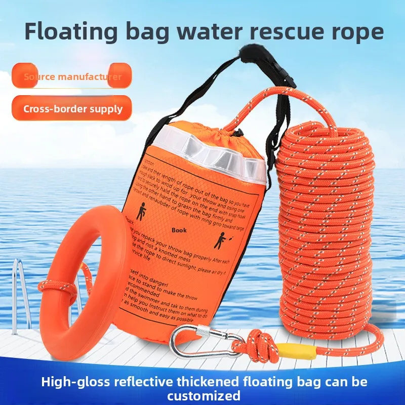 Tragbares reflektierendes Auftriebsseil – Führungsrettungsseil für Kajakfahren, Boote im Freien und Überschwemmungsrettungsklettern