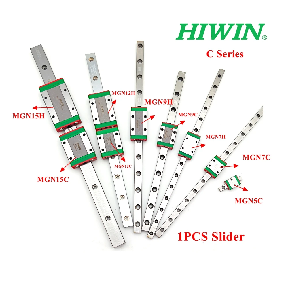 HIWIN Original Miniature Linear Guide Rail Slide Block MGN5C MGN7C MGN7H MGN9C MGN9H MGN12C MGN12H MGN15C MGN15H for Precision
