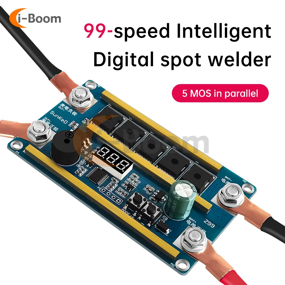 

DC12V Spot Welder 5MOS Transistor 99 Adjustable Steps With Digital Display Bump Welder Lithium Battery Pack Welding Equipment
