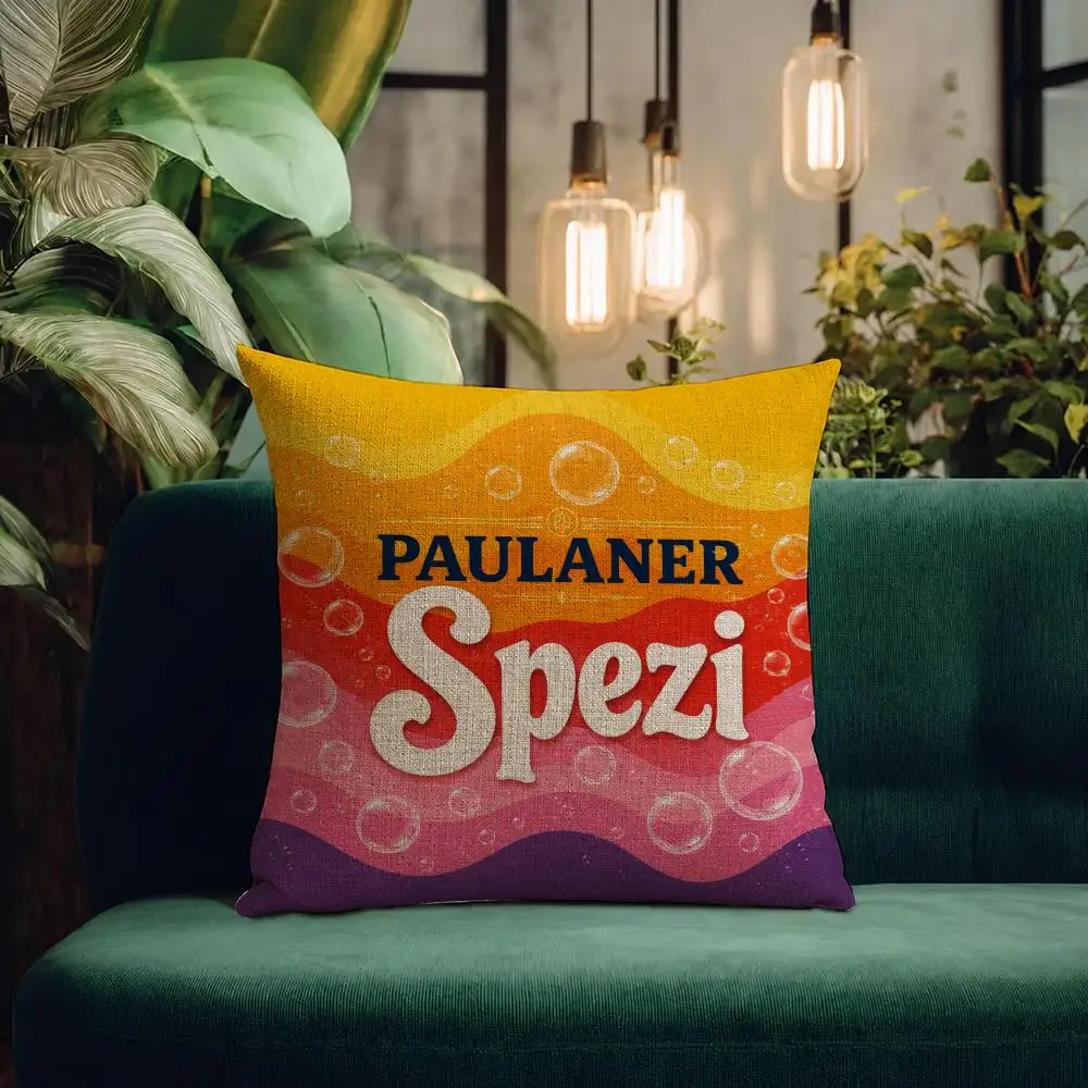 Brand Paulaner Spezi Cushion Cover Natural Linen Pillowcase Set All-in-One Decor Cushion Cover for Sofa Bedroom Chair