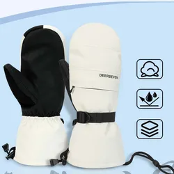 2025 Winter Warm Solid Outdoor Sports Skiing Gloves Windproof Waterproof Woman Men Ski Glove Polyester Snow Adult Finger Gloves