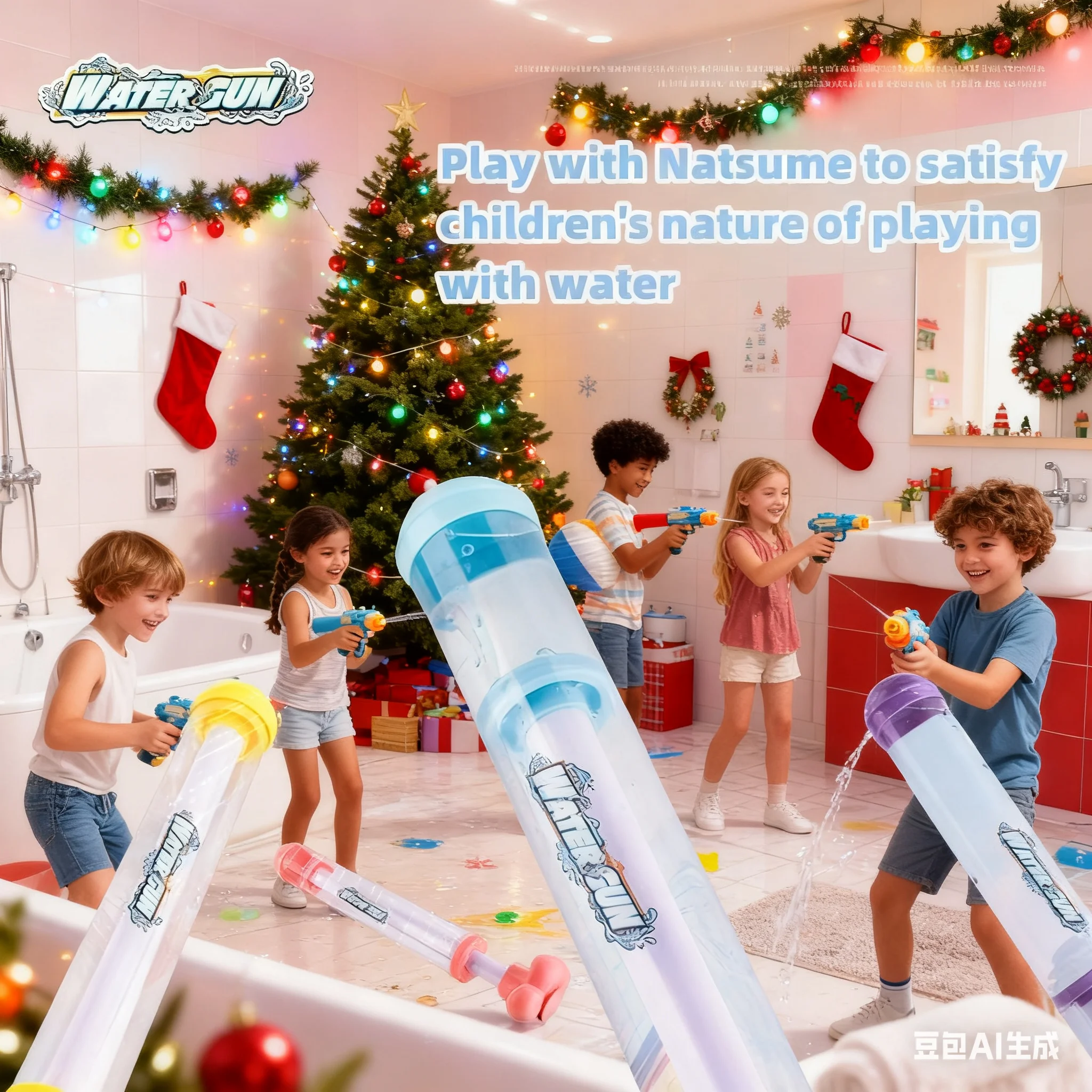 

Веселые водные пистолеты-фейерверки, Водный пистолет-фейерверк для детей, Летняя игрушка для бассейна и пляжа, Водный бластер с пористым распылителем и помповым механизмом