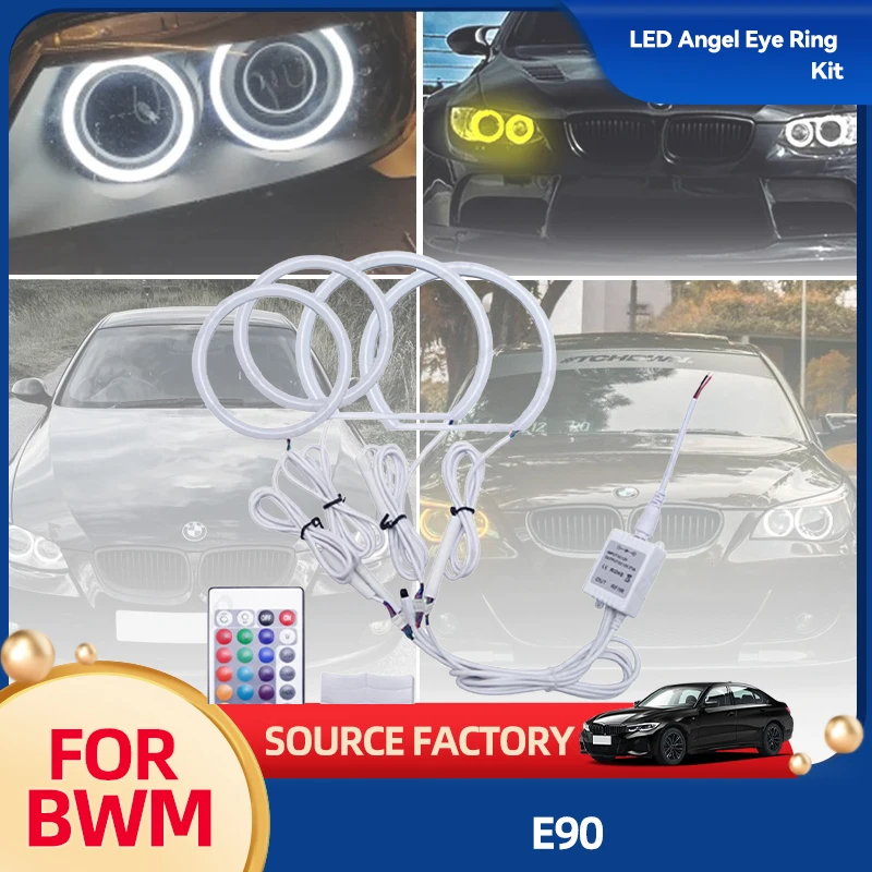 4 шт. RGBW ангельские глазки комплект Halo кольца хлопковый свет для BMW E90 динамические дневные ходовые огни Bluetooth приложение контра украшения 4 шт. RGBW ангельские глазки комплект Halo кольца хлопковый свет для BMW E90 динамические дневные ходовые огни Bluetooth приложение контра украшения