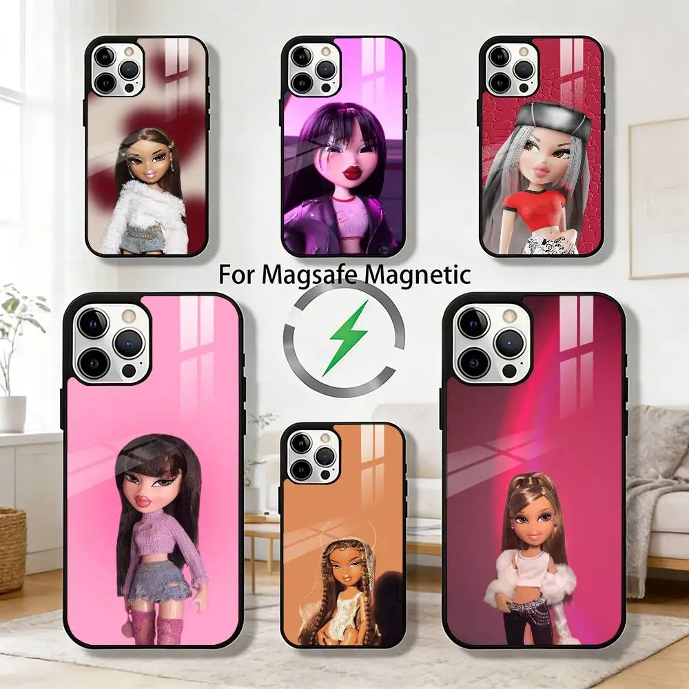 

Fashion B-Bratz Doll Phone Case For iPhone 17,16,15,14,13,12,Plus,Pro,Max for Magsafe Magnetic Wireless Charging