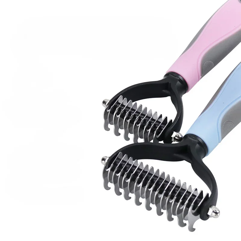 New Hair Removal Comb for Dogs Cat Detangler Fur Trimming Dematting Brush Grooming Tool For matted Long Hair Curly Pet