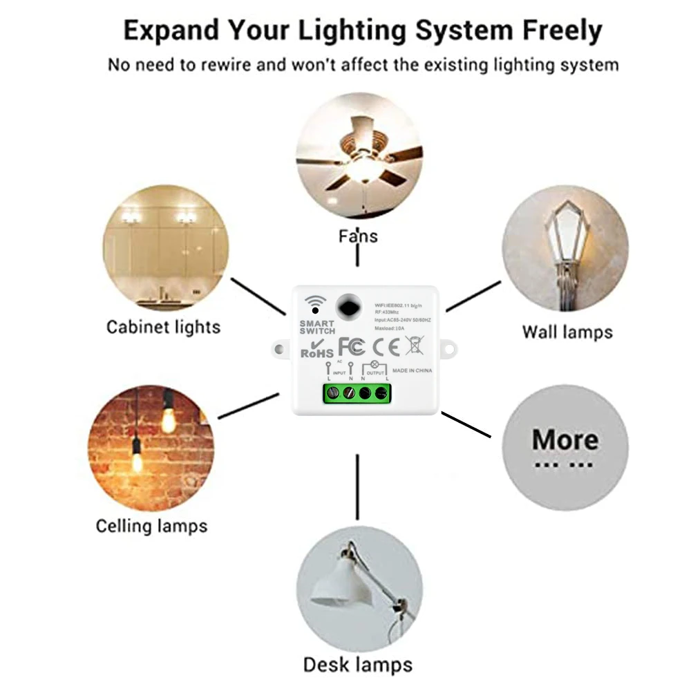 CENFAYA TUYA WiFi RF Smart Light Switch 110V 220V 230V 433mhz Touch Wall Remote Control Smart Life APP Fr Alexa Google Assistant
