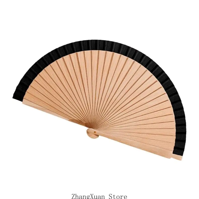 3XUF zusammenklappbarer Holzfächer, tragbarer, faltbarer Fächer, dekorativer Handfächer für Damen-Geschenk – Detail 9