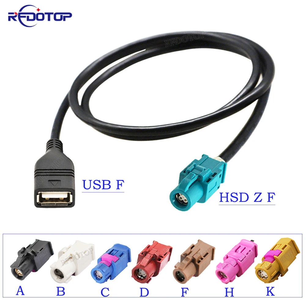 USB to HSD USB Female to 4Pin HSD Code A/B/C/D/G/H/J/K/Z Female Connector LVDS Cable Car Head Unit Control Screen RCC NAC Cable