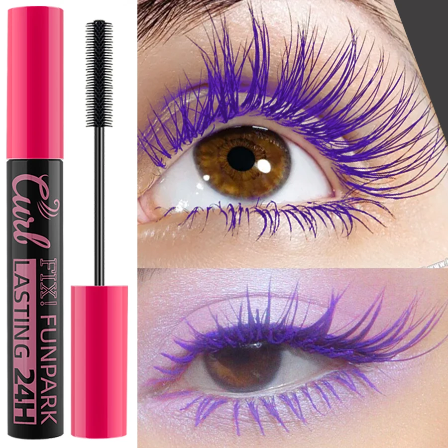 9 สี Curling มาสคาร่ากันน้ําแห้งเร็ว Eyelashes Extension Multicolor Lashes แต่งหน้ายาวนานสีขาวสีฟ้าสีม่วงสีแดง Masca