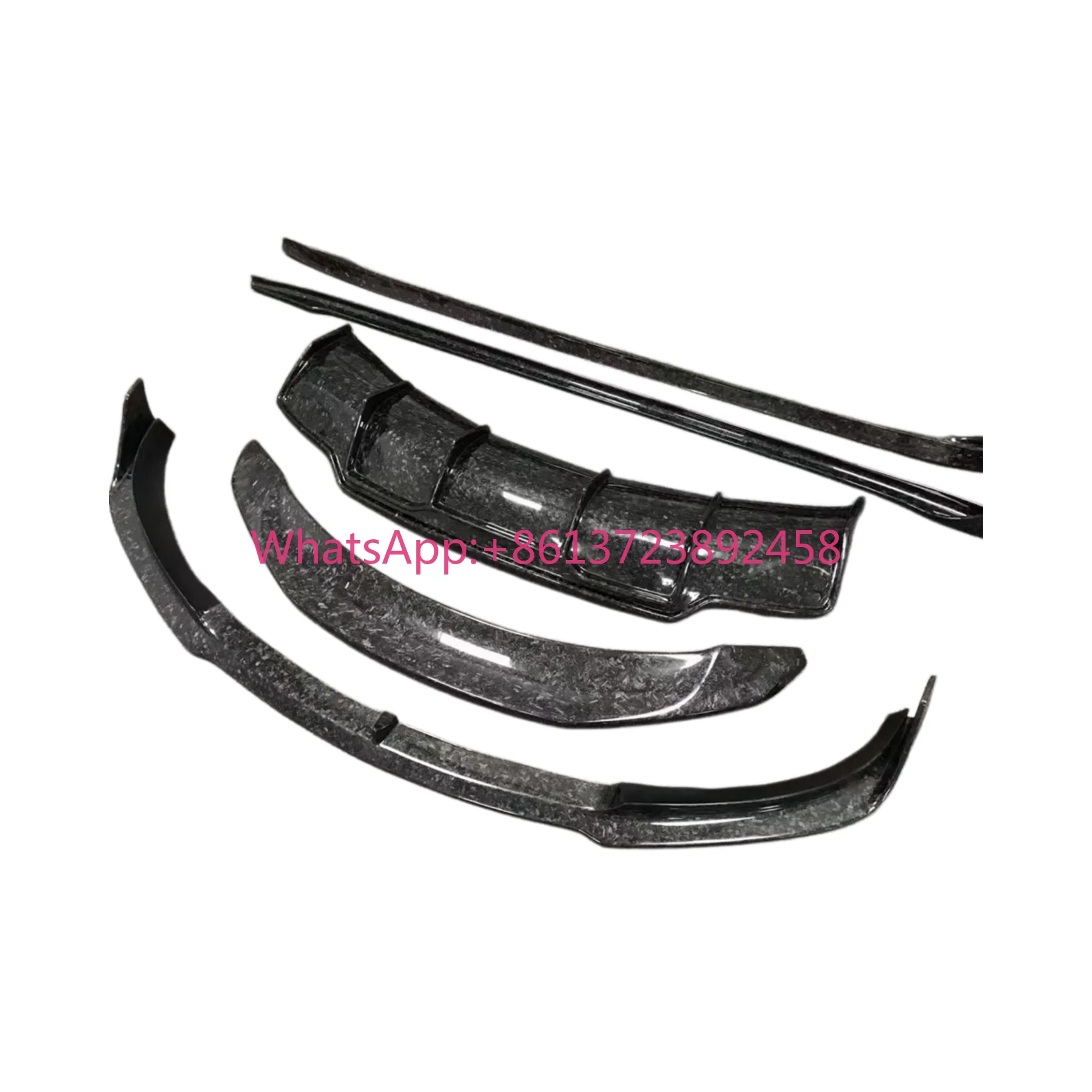 Forged Carbon Body Kit Front Lip Diffuser Side Skirt Spoiler Car Wing for Tesla Model 3 Car Bumper Car Kits
