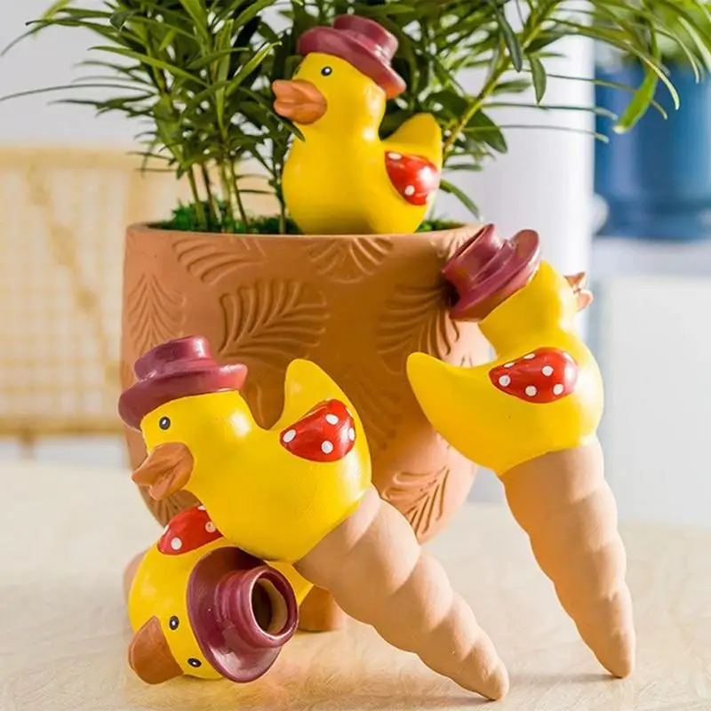 Pot Watering Spikes Duck 4 Pieces Watering Spikes Automatic Plant Waterer Plant Accessories Sturdy Plant Watering Devices For