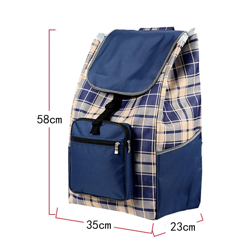 Big Universal Waterproof Shopping Cart Bag for Folding Trolley Cart Storage Bags Travel Carrier Foldable Clothes Bag with Pocket