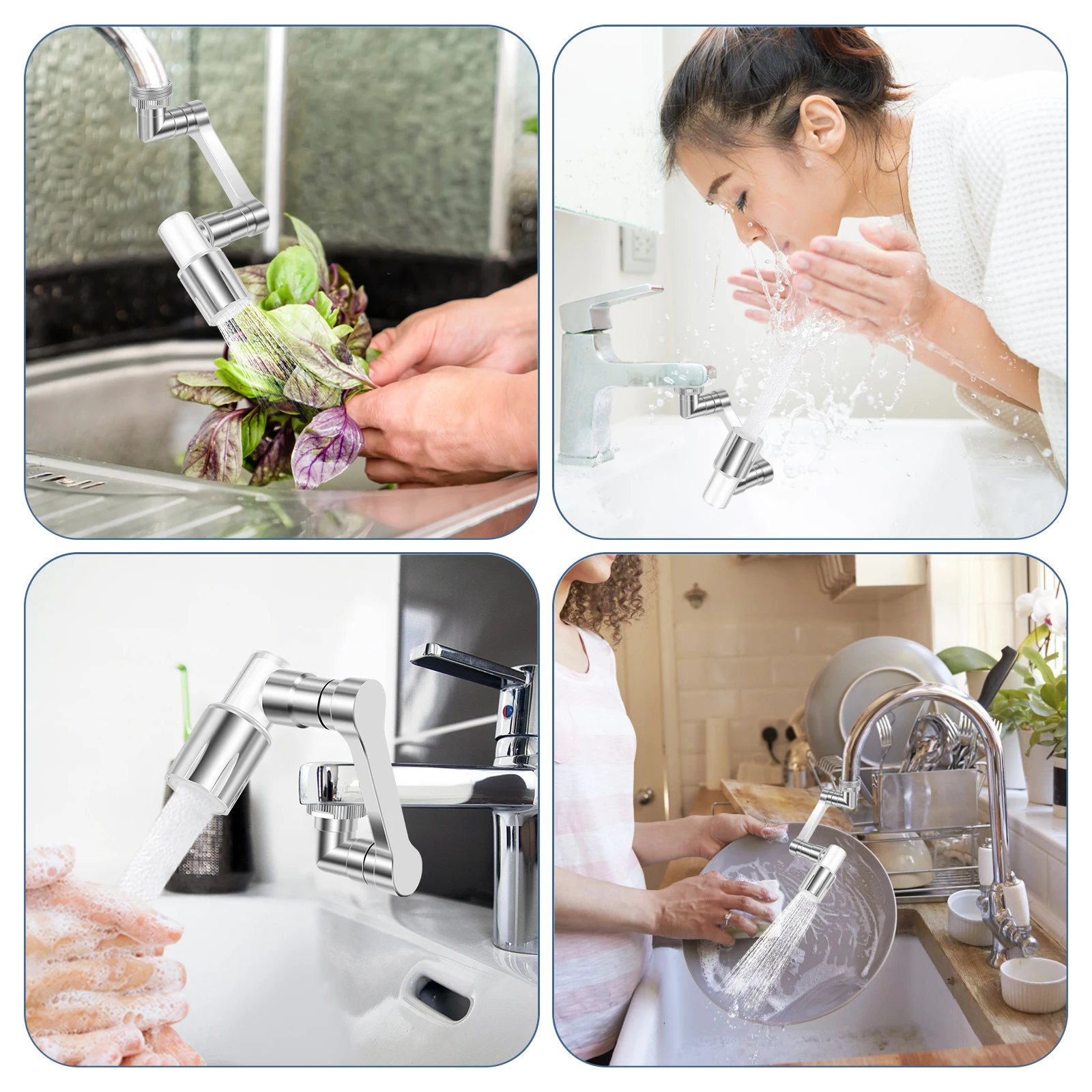 ستانلس ستيل 1080 ° ذراع آلي دوار تمديد صنبور مهوية بالوعة المطبخ صنبور موسع للحمام المطبخ المنزلي