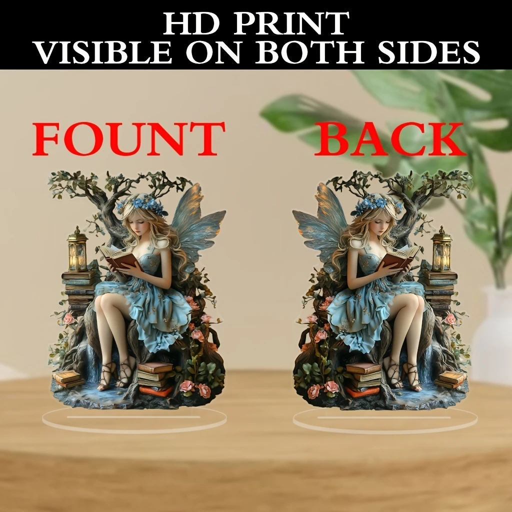7in Acrylic Fairy Tale Angel Elf Can Stand Tabletop Decoration Home Office Club Cafe Decoration Friend Birthday Gift Photo Props