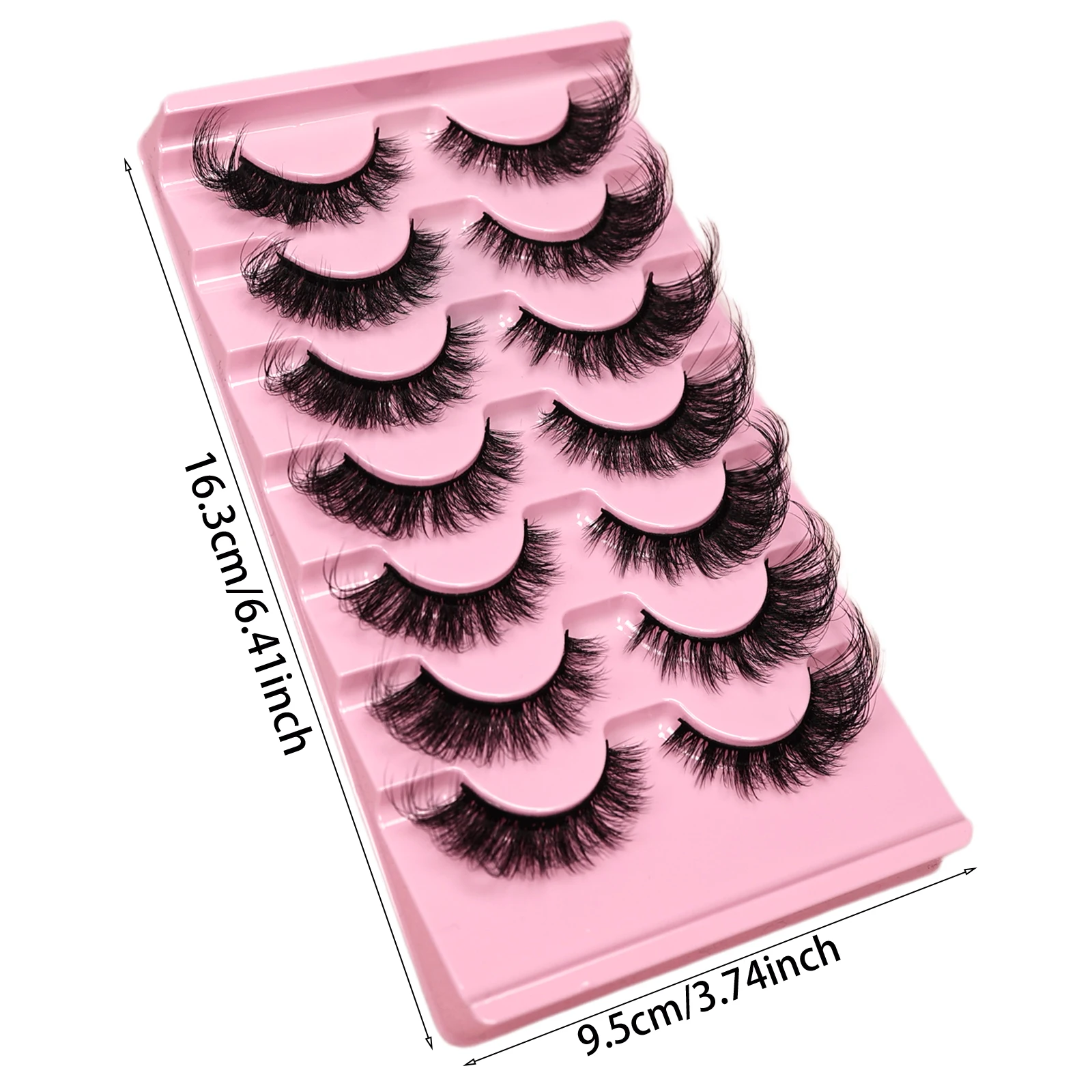 Fox Eye Lashes 7 Paar Falsche Wimpern aus Kunstnerz 3D Dicke Natürliche Dramatische Wimpern Wiederverwendbares Augen-Make-up für Tägliche Party-Cosplay – Detail 4