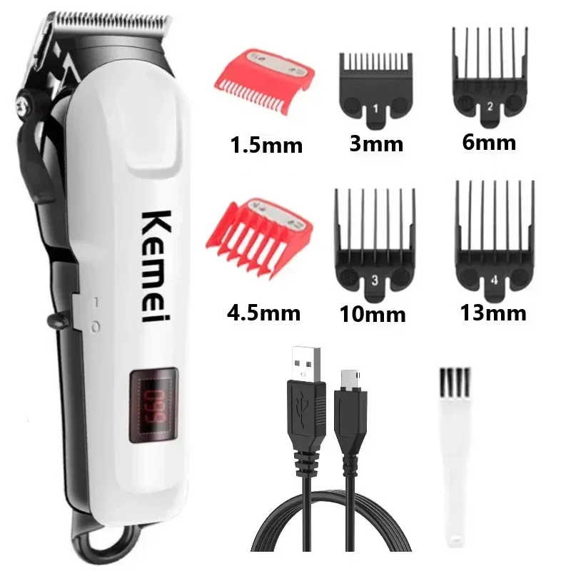Kemei Tondeuse Km-809A Km-2299 Km-2024 UBS Oplaadbare Draadloze Baardtrimmer Krachtige Elektrische Tondeuse voor Mannen
