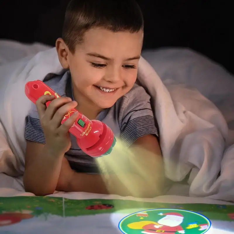 Christmas Flashlight Projector For Kids Christmas Pattern Projected Torch Flashlight With 3 Slides Early Education Toys For