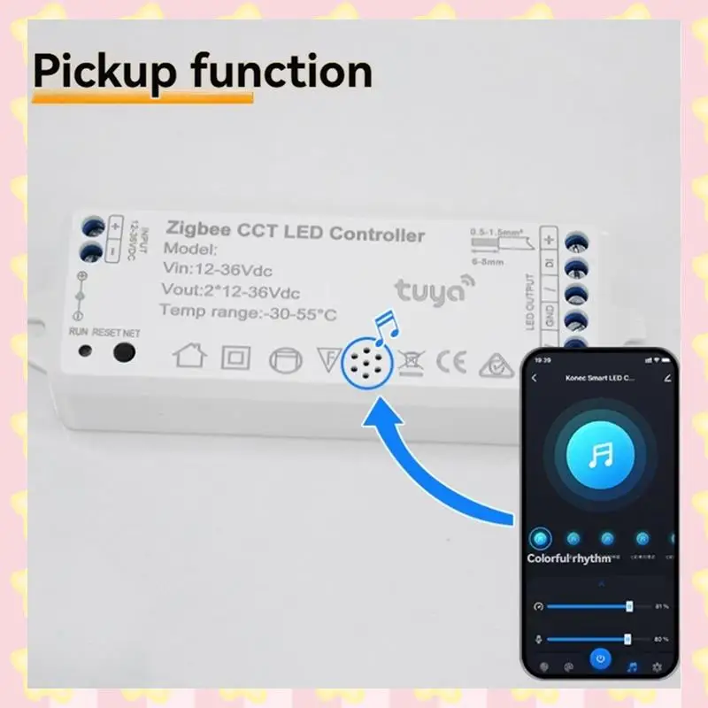 

AB51 Tuya Zigbee 2811Cob DC12V 36V Контроллер светодиодной ленты Контроллер фэнтезийной световой ленты с функцией звукоснимателя