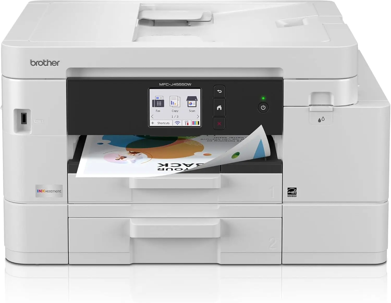 MFC-J4535DW INKvestment -Tank All-in-One Color Inkjet Printer with NFC, Duplex Wireless Printing Plus Up to 1-Year of Ink in-Box