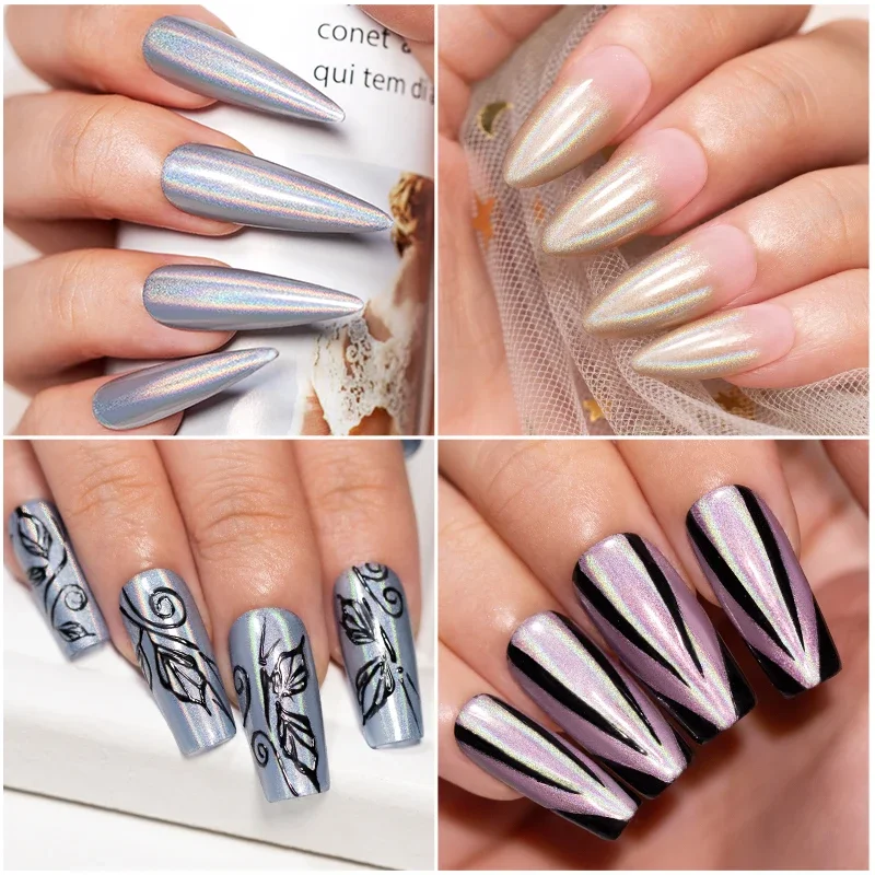 Super Laser Metallic Painting Gel Nail Polish 5ML Chrome Holographic Mirror Metal Effect Nail Art Gel Soak Off UV Nail Varnish