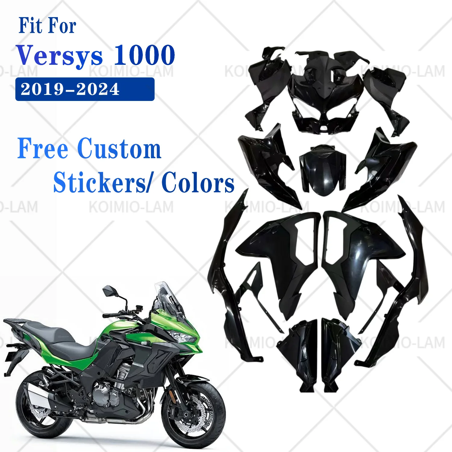 Fit For 2019 - 2024 Kawasaki Versys 1000 KLE1000 Motorcycle Accessories Shell Fairing Bodywork Kit Set