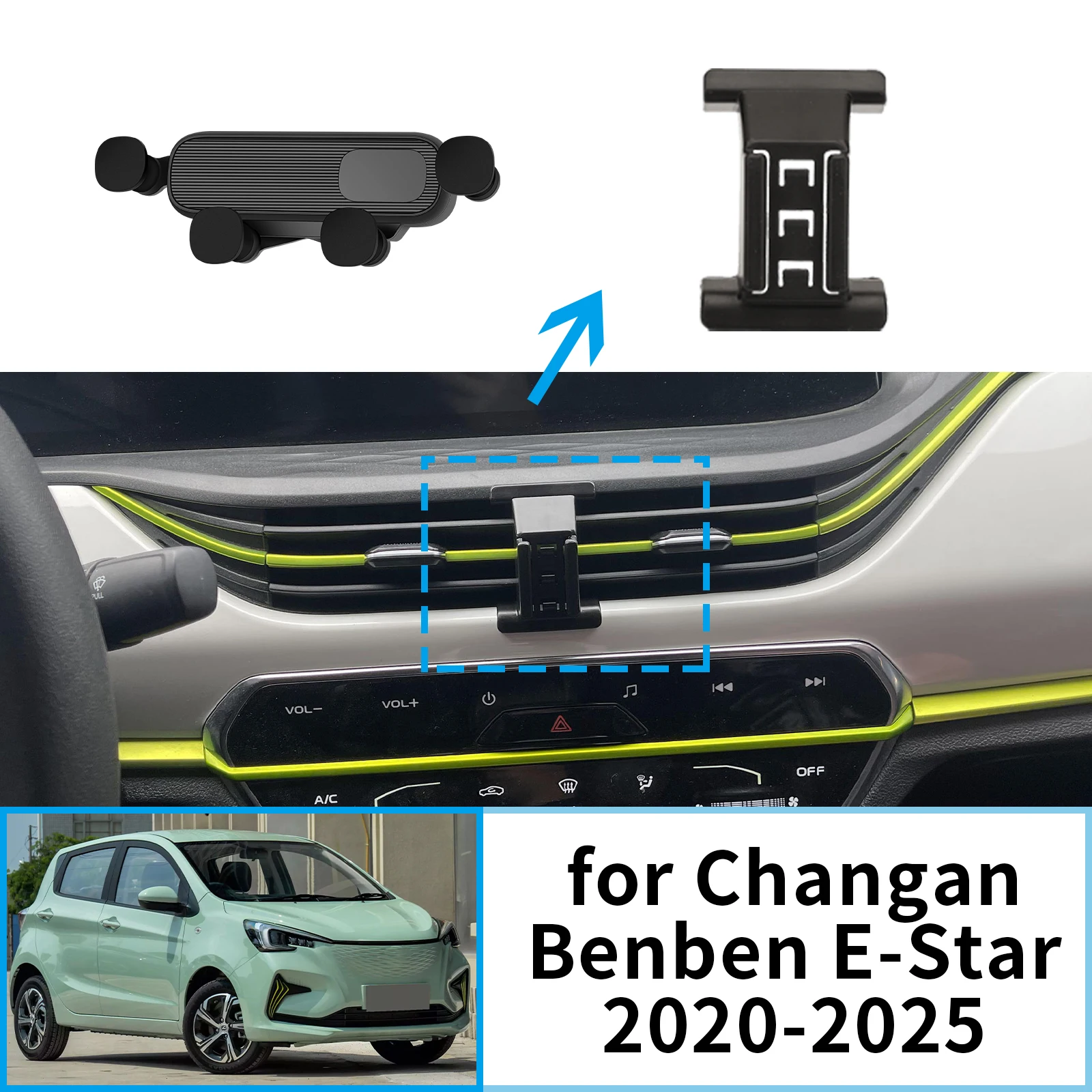 

​​fit for Changan Benben E-Star 2020~2025 Stable Clip-On Phone Holder​​ Mount Screen Base No Vibration​ Car accessoires