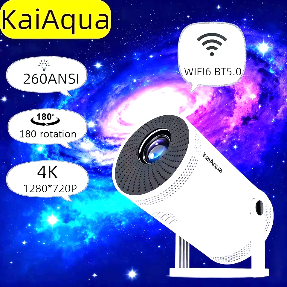 Pode girar 180 graus de cinema em casa projetor portátil ao ar livre transpeed 260ansi projetor allwinner 713 1280*720p4k180 bt 5.0
