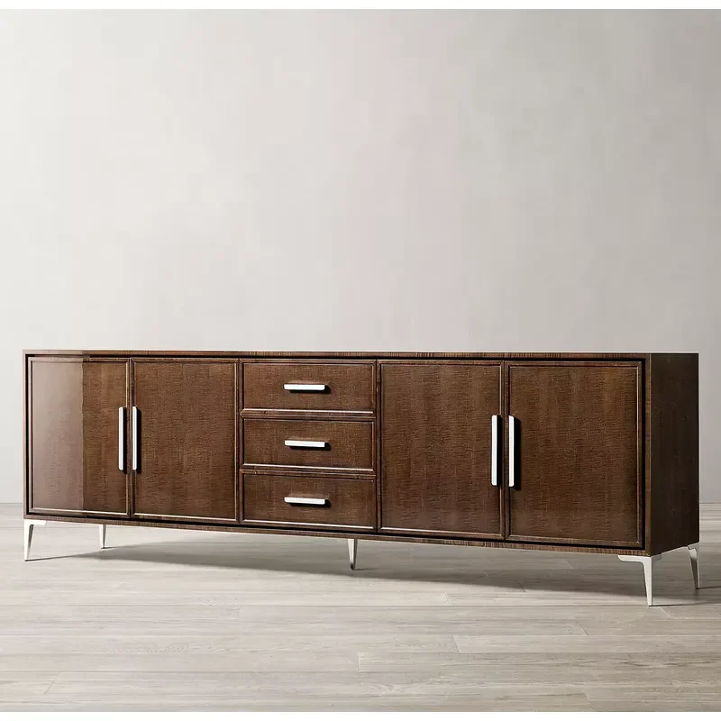 Sassanid Tailored Silhouette Elegant Sheen Benoit 4-Door Media Console With Drawers