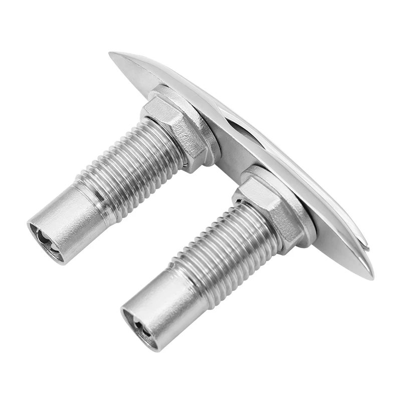 Heavy Duty Pull Up Cleat Marine Pop Up Dock Cleat Flush Mount Retractable Deck Cleats 5/6 Inch 316 Stainless Steel