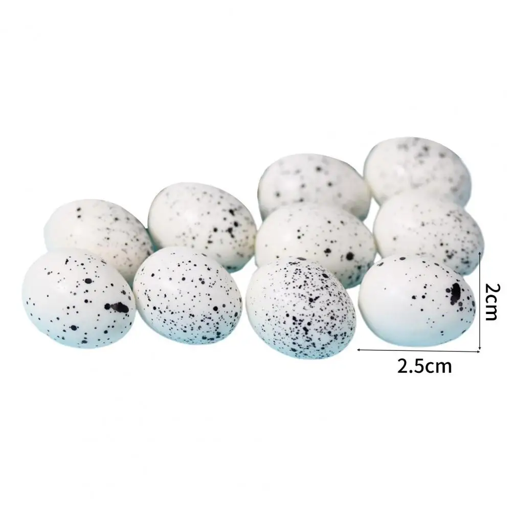 10 Pcs Artificial Quail Eggs Realistic Photo Prop Fake Quail Eggs Forest Backyard Bird Nest Decor Photo Supplies