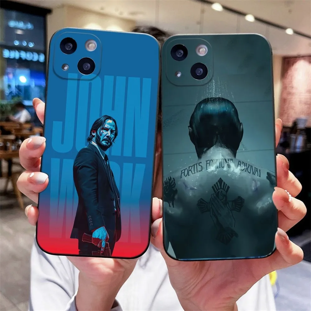 Film J-John W-Wick Bab Phone Case For iPhone 14,13,12 Mini 11 Pro XR,X,XS,MAX 6S,7,8 Plus Silicone Cover Soft black