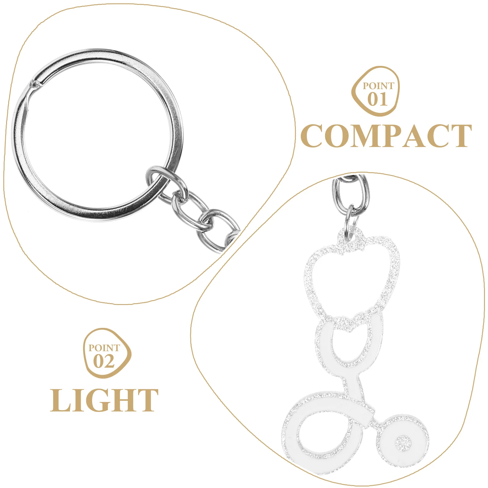 Syringe Stethoscope Keychain Decoration Handbag Pendant Charms Hanging Keyring Doctor Rings Gadget Pendants