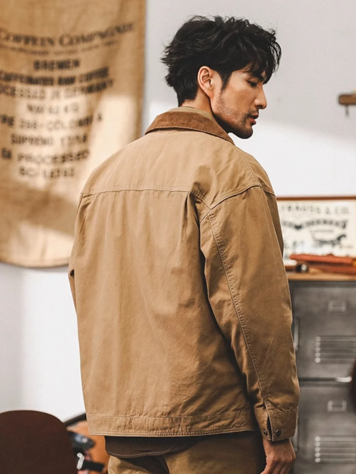 

Extra Large 300 Pou American Retro Jaet Men Autumn Trendy Hardworking Workwear Ameika Jaet Vintage Coat Men