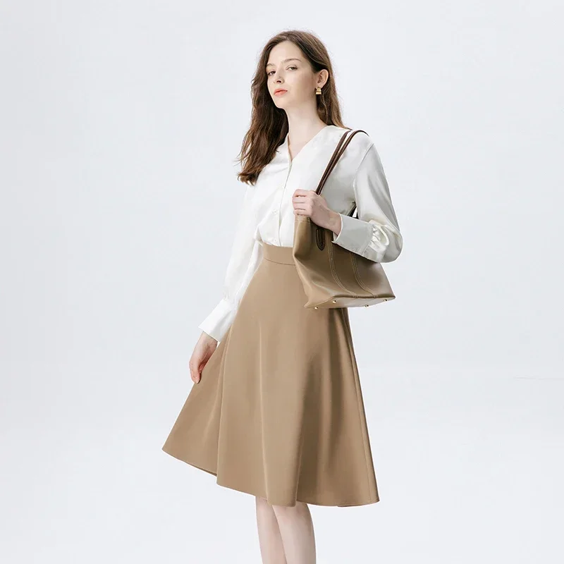 

High-waisted Suit Skirt Women's Office Wear Women A-line Mid-length Skirts for Elegant Women 2024 Summer Woman South Korea Midi