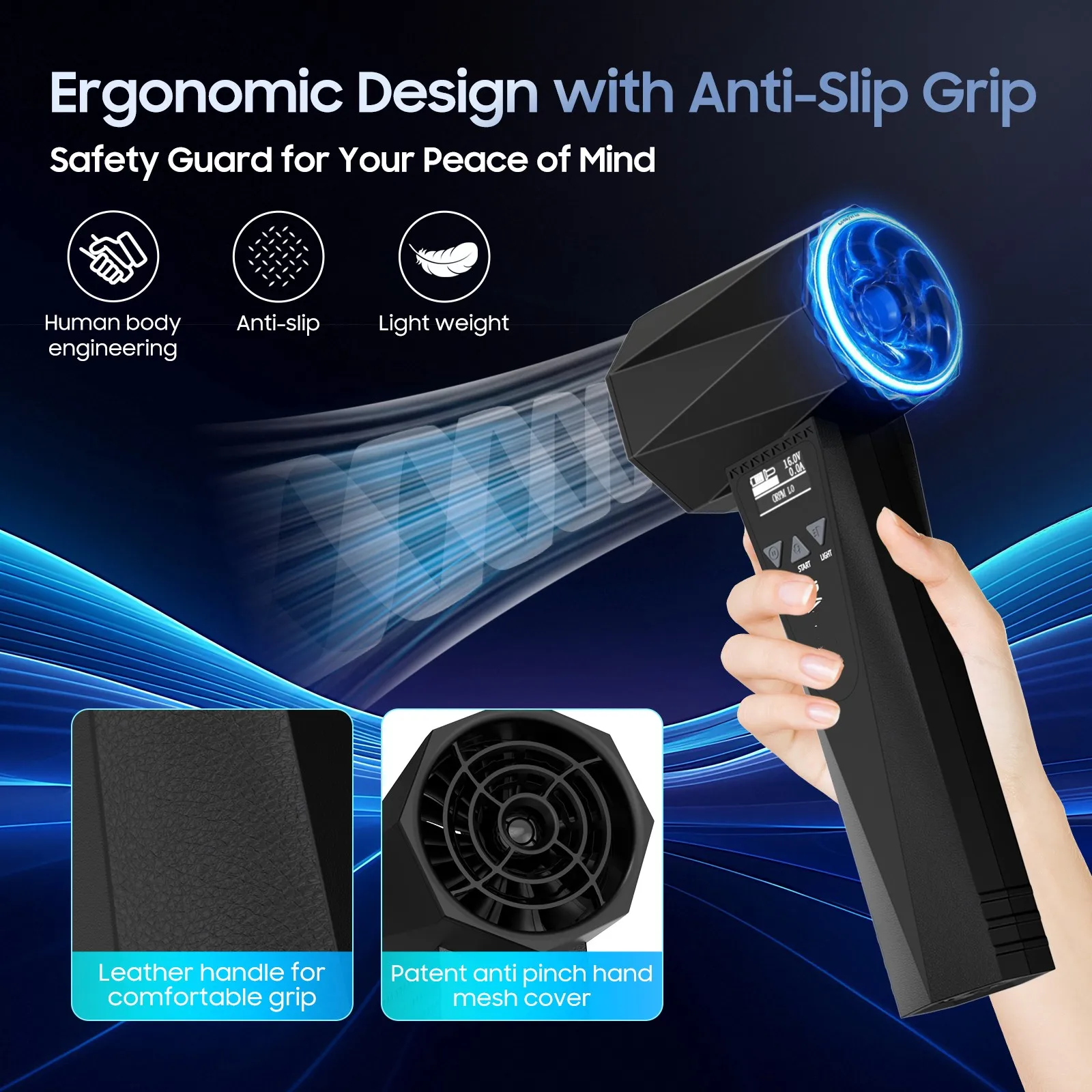 200000 RPM Air Blower Handheld Electric Turbo Jet Fan 60MM Brushless 1600g thrust Motor Violent Blower Industrial Duct Fan