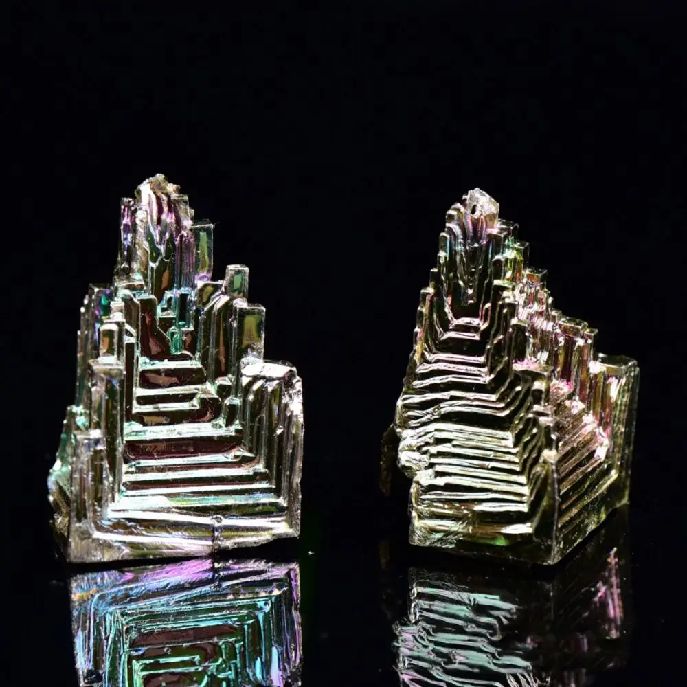 Stone Crafts Natural Bismuth Mine Carved Natural Castle Ore Specimens Unique Rough Strange Stone Ornaments Souvenirs Gifts