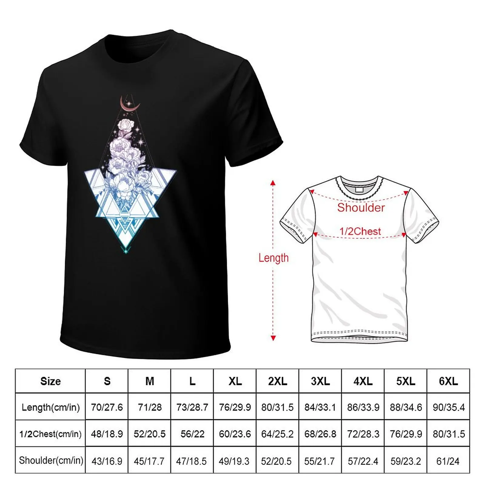 Floral Sacred Geometry // Rainbow Peonies T-Shirt t shirt for man 100 percent cotton T-Shirt